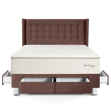 DORMITORIO CON CAJONES PARAÍSO ROYAL CROWN KING + CABECERA GOLD CHOCOLATE + 2 ALMOHADAS VISCOELÁSTICAS - 3