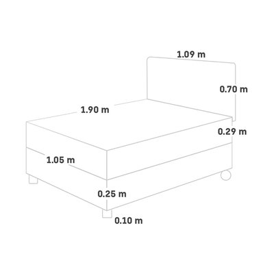 DORMITORIO PARAÍSO ROYAL ABRAZZO 1.5 PLAZAS + CABECERA BLOCKS GRIS + 1 ALMOHADA VISCOELÁSTICA - 5