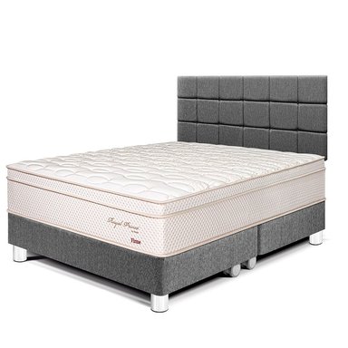 DORMITORIO PARAÍSO ROYAL PRINCE KING + CABECERA BLOCKS GRIS + 2 ALMOHADAS VISCOELÁSTICAS - 1
