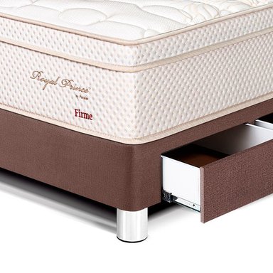 DORMITORIO CON CAJONES PARAÍSO ROYAL PRINCE 1.5 PLAZAS + CABECERA BLOCKS CHOCOLATE + 1 ALMOHADA VISCOELÁSTICA - 2