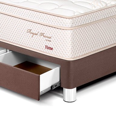 DORMITORIO CON CAJONES PARAÍSO ROYAL PRINCE 2 PLAZAS + CABECERA BLOCKS CHOCOLATE + 2 ALMOHADAS VISCOELÁSTICAS - 2