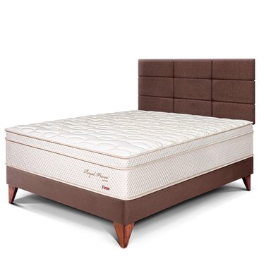 DORMITORIO EUROPEO PARAÍSO ROYAL PRINCE 1.5 PLAZAS + CABECERA BLOCKS CHOCOLATE + 1 ALMOHADA VISCOELÁSTICA - 1