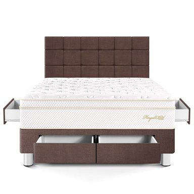 DORMITORIO CON CAJONES PARAÍSO ROYAL CLOUD KING + CABECERA BLOCKS CHOCOLATE + 2 ALMOHADAS VISCOELÁSTICAS - 3