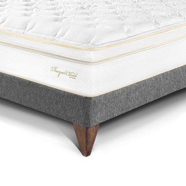 DORMITORIO EUROPEO PARAÍSO ROYAL CLOUD 1.5 PLAZAS + CABECERA BLOCKS GRIS + 1 ALMOHADA VISCOELÁSTICA - 2