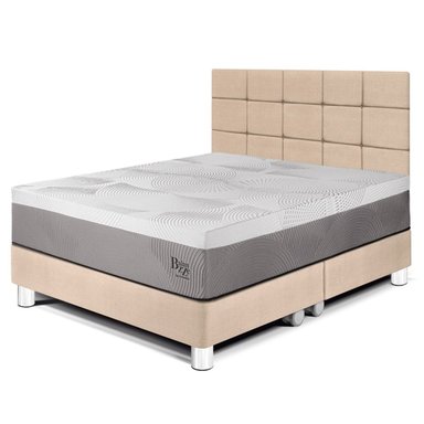 DORMITORIO PARAÍSO BALANZZE QUEEN ROYAL + CABECERA BLOCKS CHAMPAGNE + 2 ALMOHADAS VISCOELÁSTICAS - 1