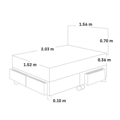 DORMITORIO CON CAJONES PARAÍSO BALANZZE QUEEN ROYAL + CABECERA BLOCKS CHAMPAGNE + 2 ALMOHADAS VISCOELÁSTICAS - 5