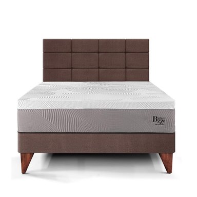 DORMITORIO EUROPEO PARAÍSO BALANZZE 2 PLAZAS ROYAL + CABECERA BLOCKS CHOCOLATE + 2 ALMOHADAS VISCOELÁSTICAS - 3