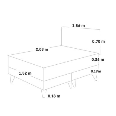 DORMITORIO EUROPEO PARAÍSO BALANZZE QUEEN ROYAL + CABECERA BLOCKS CHAMPAGNE + 2 ALMOHADAS VISCOELÁSTICAS - 5