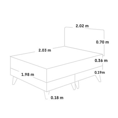 DORMITORIO EUROPEO PARAÍSO BALANZZE KING ROYAL + CABECERA BLOCKS GRIS + 2 ALMOHADAS VISCOELÁSTICAS - 5