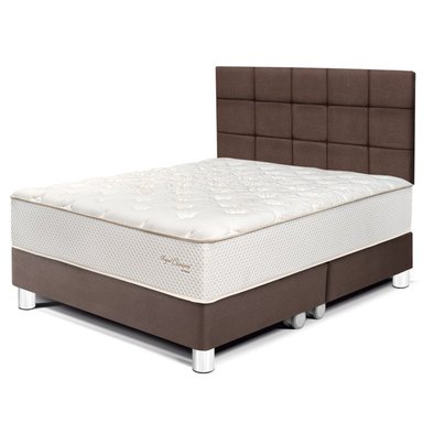 DORMITORIO PARAÍSO ROYAL CROWN QUEEN + CABECERA BLOCKS CHOCOLATE + 2 ALMOHADAS VISCOELÁSTICAS - 1