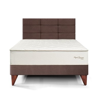 DORMITORIO EUROPEO PARAÍSO ROYAL CROWN 1.5 PLAZAS + CABECERA BLOCKS CHOCOLATE + 1 ALMOHADA VISCOELÁSTICA - 3