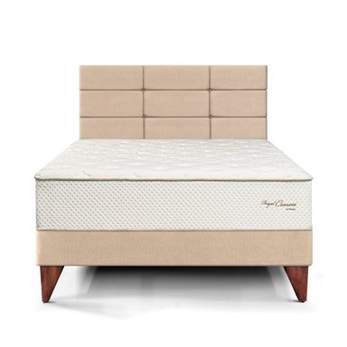 DORMITORIO EUROPEO PARAÍSO ROYAL CROWN 1.5 PLAZAS + CABECERA BLOCKS CHAMPAGNE + 1 ALMOHADA VISCOELÁSTICA - 3