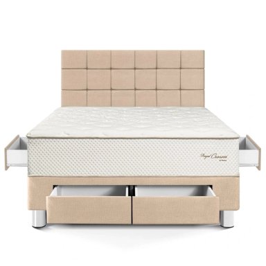DORMITORIO CON CAJONES PARAÍSO ROYAL CROWN KING + CABECERA BLOCKS CHAMPAGNE + 2 ALMOHADAS VISCOELÁSTICAS - 4