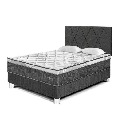 DORMITORIO AMERICANO PARAÍSO POCKET STAR 2 PLAZAS + CABECERA LOFT CHARCOAL - 2