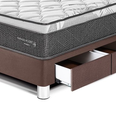 DORMITORIO AMERICANO PARAÍSO PARAÍSO POCKET STAR 1.5 PLAZAS POCKET STAR CAJONES + CABECERA LOFT CHOCOLATE - 2