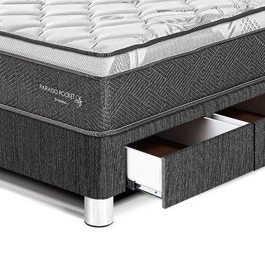 DORMITORIO PARAÍSO PARAÍSO POCKET STAR 1.5 PLAZAS POCKET STAR CAJONES + CABECERA LOFT CHARCOAL - 2