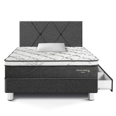 DORMITORIO PARAÍSO PARAÍSO POCKET STAR 1.5 PLAZAS POCKET STAR CAJONES + CABECERA LOFT CHARCOAL - 3
