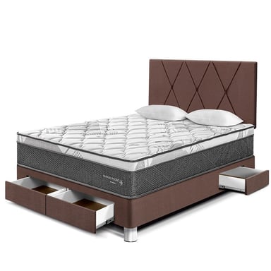 DORMITORIO PARAÍSO PARAÍSO POCKET STAR 2 PLAZAS POCKET STAR CAJONES + CABECERA LOFT CHOCOLATE - 1