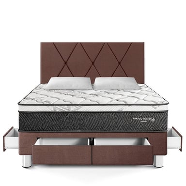 DORMITORIO PARAÍSO PARAÍSO POCKET STAR 2 PLAZAS POCKET STAR CAJONES + CABECERA LOFT CHOCOLATE - 3