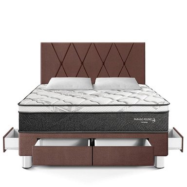 DORMITORIO PARAÍSO PARAÍSO POCKET STAR QUEEN POCKET STAR CAJONES + CABECERA LOFT CHOCOLATE - 3