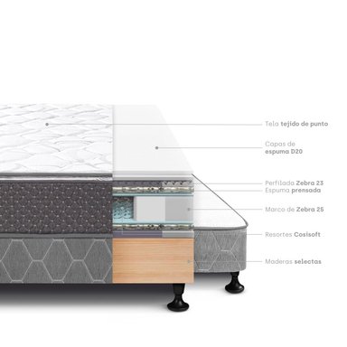 CAMA DIVÁN PARAÍSO SUPER STAR 2 PLAZAS GRIS - 4