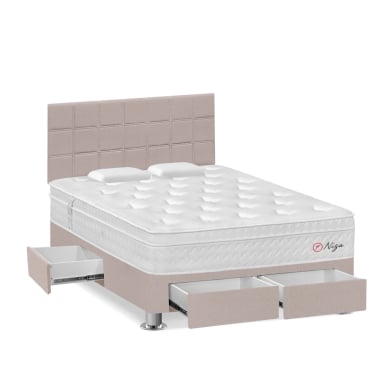 DORMITORIO AMERICANO FORLI NIZA 2 PLAZAS CON CAJONES BEIGE - 2