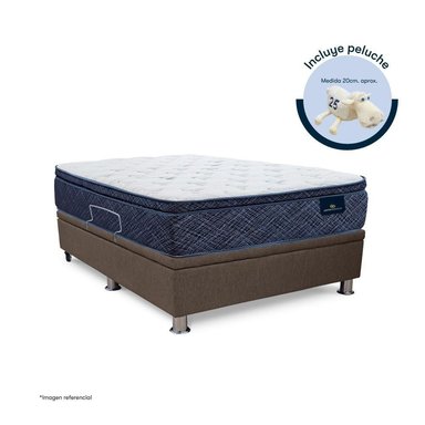 CAMA BOXET SERTA KENYA 2 PLAZAS MARRÓN - 1