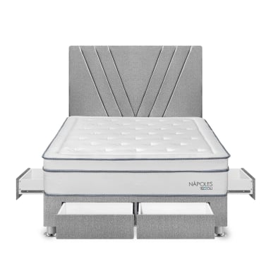 DORMITORIO AMERICANO RIZZOLI NAPOLES 2 PLAZAS CON CAJONES PLATA - 1