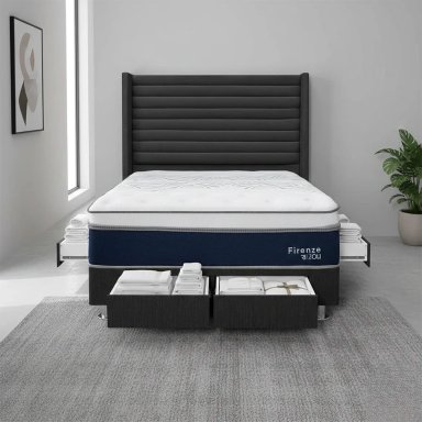 DORMITORIO RIZZOLI FIRENZE QUEEN CON CAJONES GRIS - 1