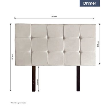 CABECERA DRIMER CUADROS QUEEN BEIGE - 2