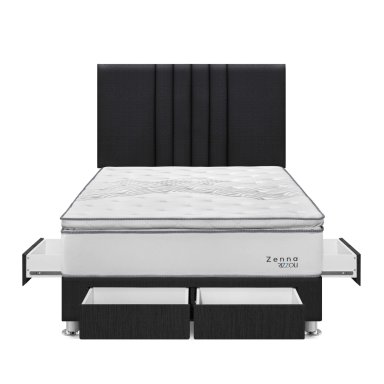 DORMITORIO AMERICANO RIZZOLI ZENNA 2 PLAZAS CON CAJONES SPRING GRIS - 1