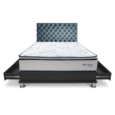 DORMITORIO DRIMER CAPITONE NEW OZONO 1.5 PLAZAS CON CAJONES - 2