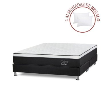 CAMA AMERICANA ROSEN PATH GRAFITO QUEEN + 2 ALMOHADAS - 1