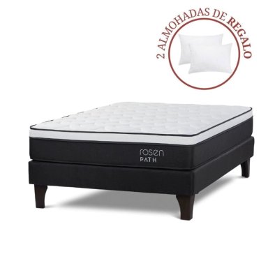 CAMA EUROPEA ROSEN PATH GRAFITO 2 PLAZAS + 2 ALMOHADAS - 1
