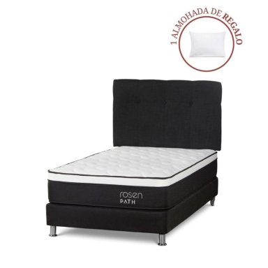 DORMITORIO AMERICANO ROSEN PATH GRAFITO 1.5 PLAZAS NEW BENNET GRAFITO + 1 ALMOHADA - 1