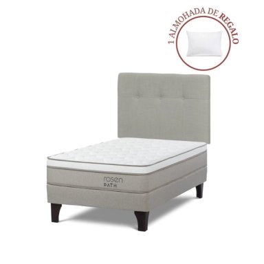 DORMITORIO EUROPEO ROSEN PATH NIEBLA 1.5 PLAZAS NEW BENNET NATURAL + 1 ALMOHADA - 1
