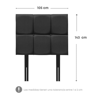 DORMITORIO EUROPEO RIZZOLI NAPOLES 1.5 PLAZAS CUADROS GRIS - 8