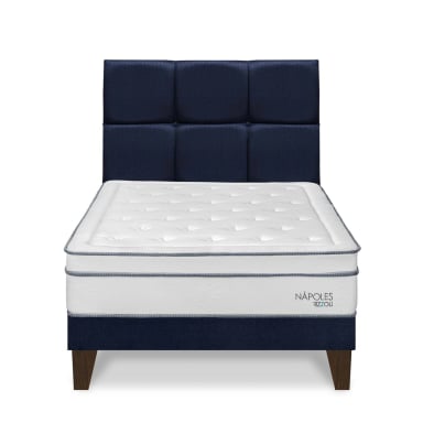 DORMITORIO EUROPEO RIZZOLI NAPOLES 1.5 PLAZAS CUADROS AZUL - 1