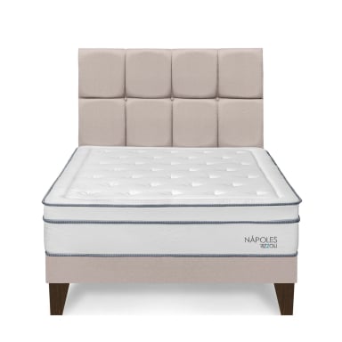 DORMITORIO EUROPEO RIZZOLI NAPOLES 2 PLAZAS CUADROS BEIGE - 1