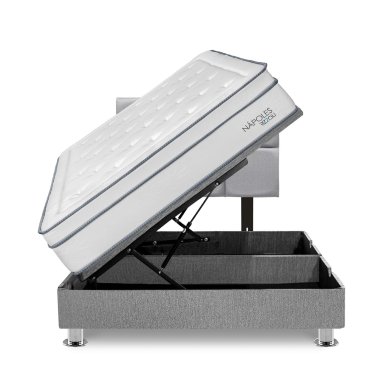 DORMITORIO BOXET RIZZOLI NAPOLES 1.5 PLAZAS CUADROS PLATA - 1