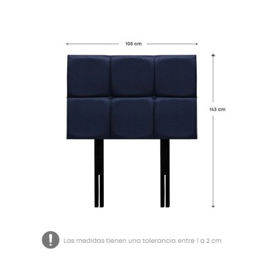 DORMITORIO BOXET RIZZOLI NAPOLES 1.5 PLAZAS CUADROS AZUL - 8