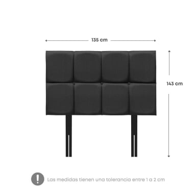 DORMITORIO AMERICANO RIZZOLI NAPOLES 2 PLAZAS CON CAJONES CUADROS GRIS - 8