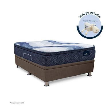 CAMA BOXET SERTA CHARLOTTE SKY 1.5 PLAZAS MARRÓN - 1
