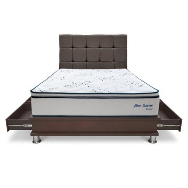 DORMITORIO DRIMER NEW OZONO KING CON CAJONES CUADROS MARRÓN - 2