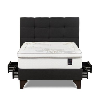 DORMITORIO EUROPEO ROSEN ART 4 2 PLAZAS CON CAJONES ISSEY GRAFITO - 1