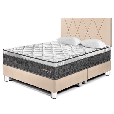 DORMITORIO AMERICANO PARAÍSO POCKET STAR QUEEN CHAMPAGNE + CABECERA LOFT - 1