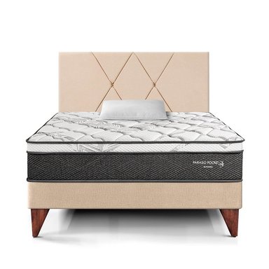 DORMITORIO EUROPEO PARAÍSO POCKET STAR 1.5 PLAZAS CHAMPAGNE + CABECERA LOFT - 3