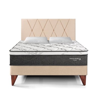 DORMITORIO EUROPEO PARAÍSO POCKET STAR QUEEN CHAMPAGNE + CABECERA LOFT - 3