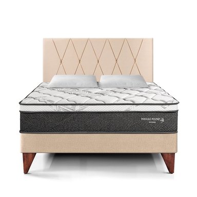 DORMITORIO EUROPEO PARAÍSO POCKET STAR KING CHAMPAGNE + CABECERA LOFT - 3