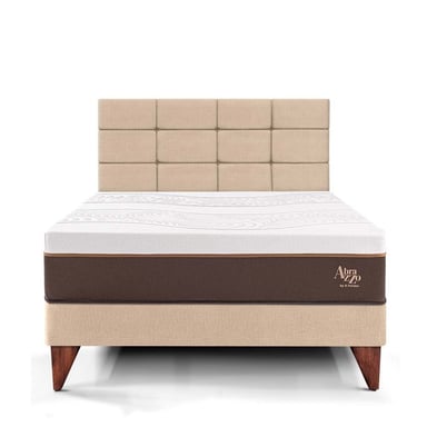 DORMITORIO EUROPEO PARAÍSO ROYAL ABRAZZO 2 PLAZAS CHAMPAGNE + CABECERA BLOCKS + 2 ALMOHADAS VISCOELÁSTICAS - 3